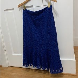 NWT J. Crew Classy Royal blue lace skirt